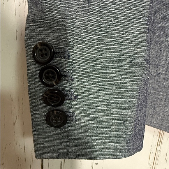 J. Crew Blue Grey 100% Cotton Preppy One Button Blazer Jacket Size 4 - Picture 5 of 5